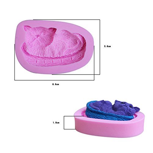 "3D Cat Silicone Fondant Mold Chocolate Polymer Clay Mould" shopping N3