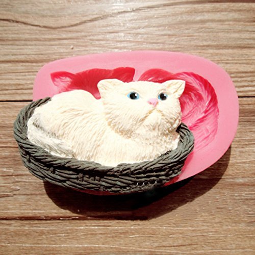 "3D Cat Silicone Fondant Mold Chocolate Polymer Clay Mould" shopping N5
