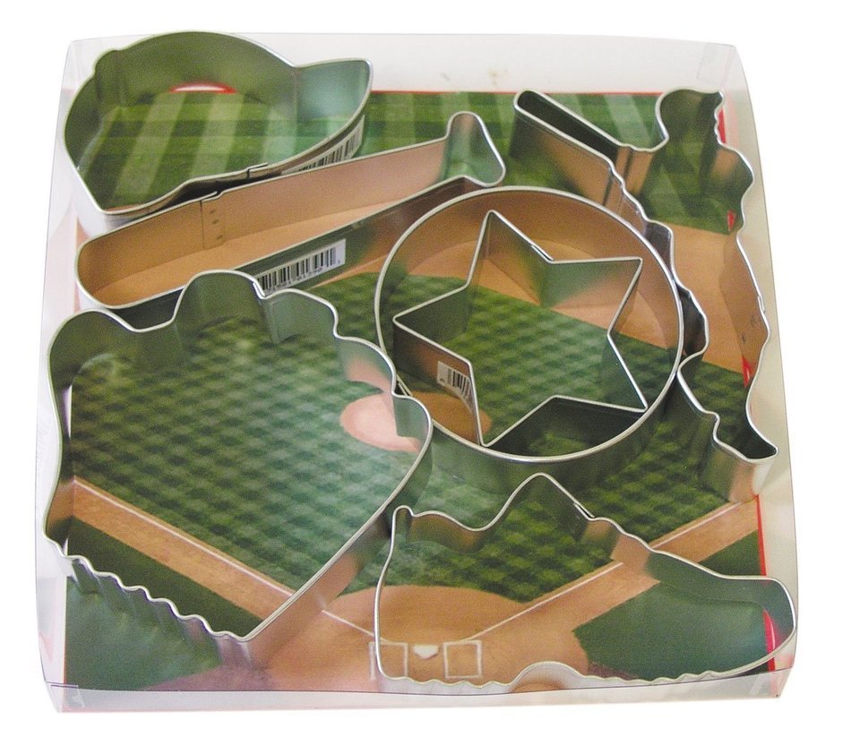 R & M International 1968 7-Piece Cookie Cutter Set, Baseball Themed