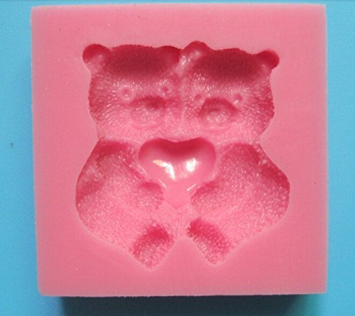 HSE Two pieces bear hug the Love shape Silicone 3D Mold Cookware Dining Bar Non-Stick Cake Decorating fondant...