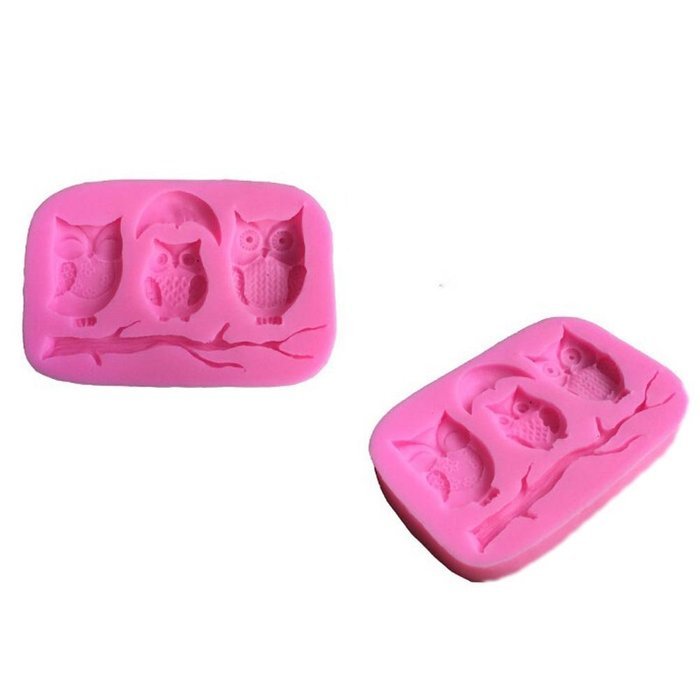Gaosaili Owl Family Fondant Silicone Cake Decorating Mold Chocolate Candy Mold N3