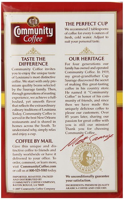 Community Coffee Premium Ground Coffee and Chicory, 16 Ounce (Pack of 10) N3