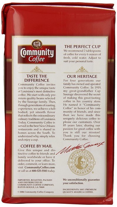 Community Coffee Premium Ground Coffee and Chicory, 16 Ounce (Pack of 10) N8