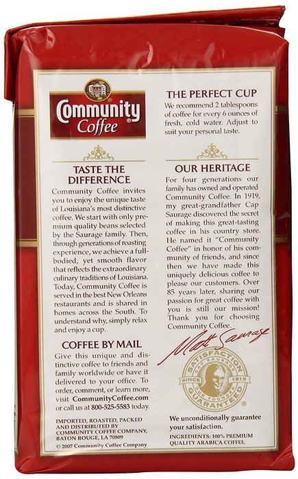 Community Coffee Premium Ground Coffee and Chicory, 16 Ounce (Pack of 10) N17