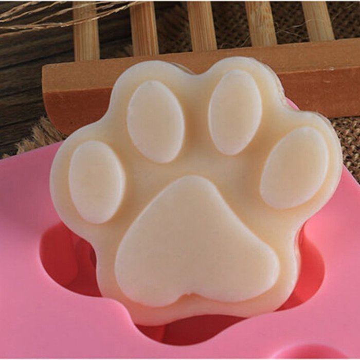 6 Cavity Dog Paw Non-Stick Food Grade Silicone Cake Pan Baking Mold N4