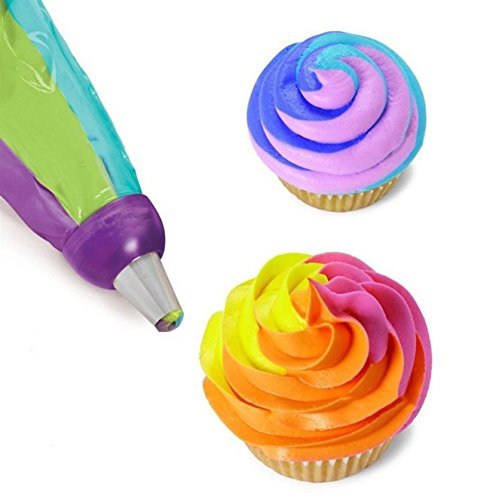 Kootips Icing Piping Bag Nozzle Converter Tri-color Cream Coupler Cake Decorating Tools For Cupcake Fondant Cookie... N2
