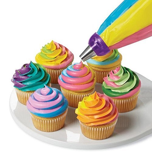 Kootips Icing Piping Bag Nozzle Converter Tri-color Cream Coupler Cake Decorating Tools For Cupcake Fondant Cookie... N3