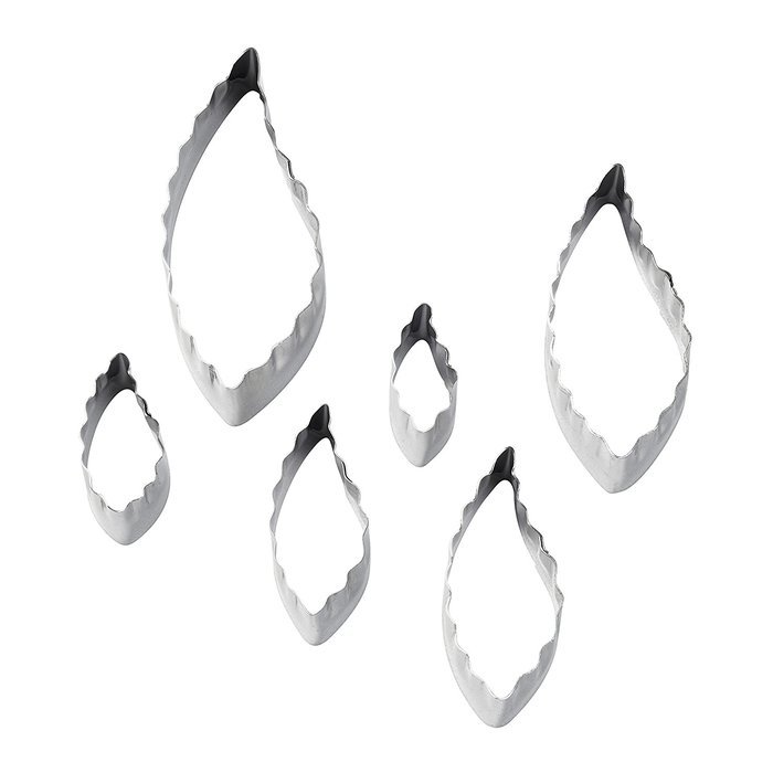 Wilton 417-2585 6-Piece Nesting Fondant Double Sided Cut Out Cutters, Leaf