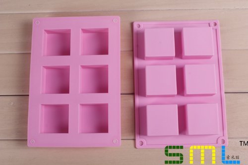 Lvxuan Soap Die 100% Food Grade Silicone New Silicacone Cake Tools / Mold Big / 6 Square Lattice N3