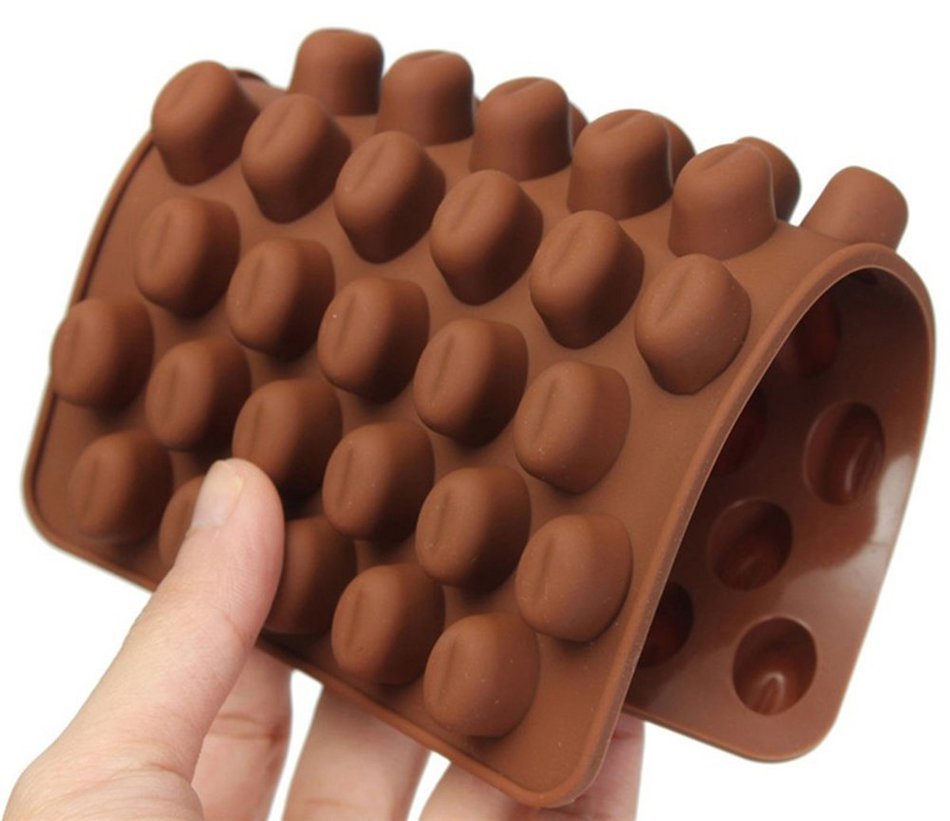 Zeroyoyo Mini Coffee Beans Silicone Cake Mould Baking Decoration Tools N6