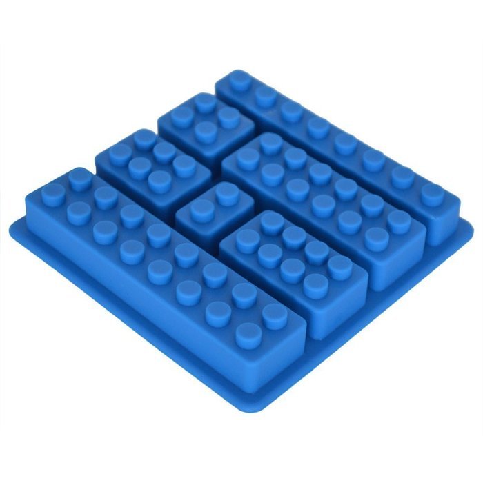 Flyager Silicone Square Sharped Ice Mold Chocolate Mold Cake Jello Mold Building Blocks Ice Tray DIY (Blue)