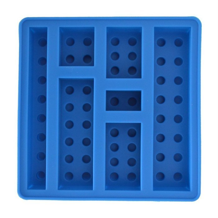 Flyager Silicone Square Sharped Ice Mold Chocolate Mold Cake Jello Mold Building Blocks Ice Tray DIY (Blue) N3