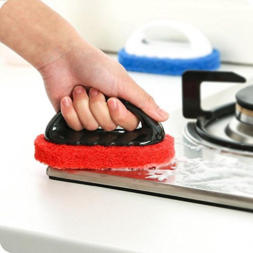 RameyStore Durable and Practical Design Useful Sponge Cleaning Brush Red N3