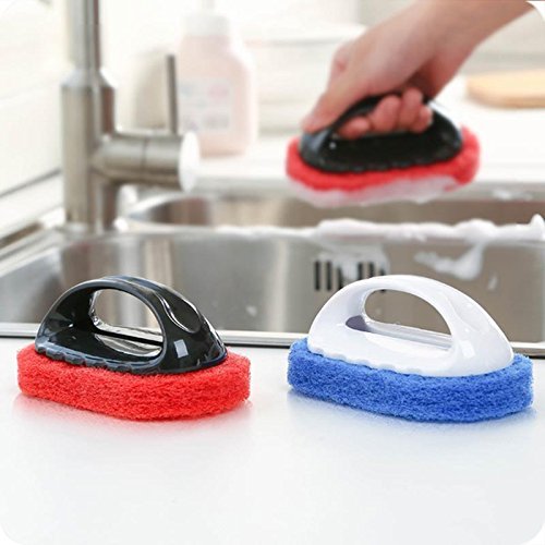 RameyStore Durable and Practical Design Useful Sponge Cleaning Brush Red N4