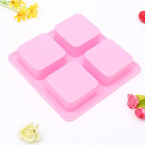 Rectangle Square Silicone Mold For DIY Chocolate Cake Mould Soap, 4-Square N2