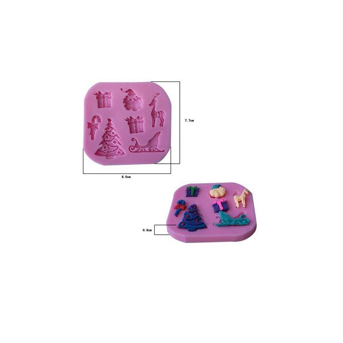 Cutoy Christmas Tree Gift Design Silicone Cake Fondant Chocolete Jello Soap Candy Gum Paste Molds Clay Moulds... N3