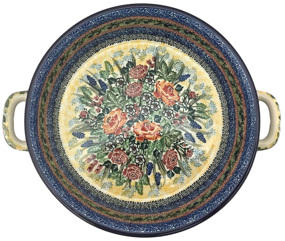 New Polish Pottery Unikat BAKER LARGE ROUND Boleslawiec CA Pattern U4288 N2