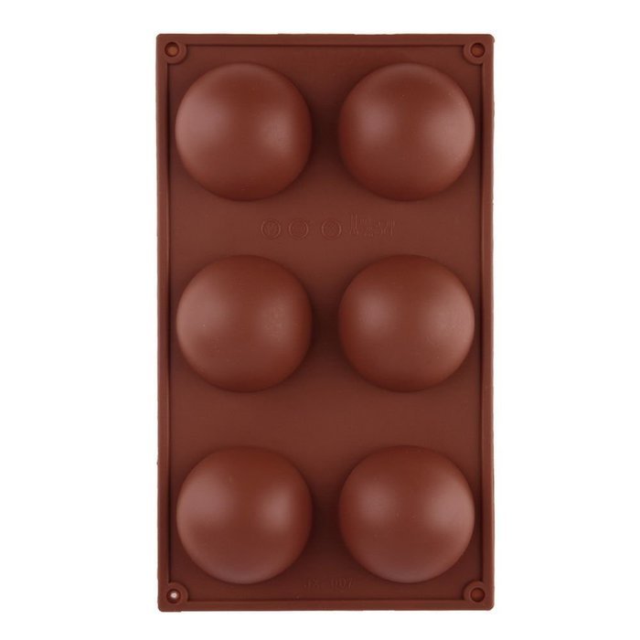 Lariy 2.5" Dia Half Ball Sphere Dessert Cake Muffin Pastry Jello Silicone Mold N2