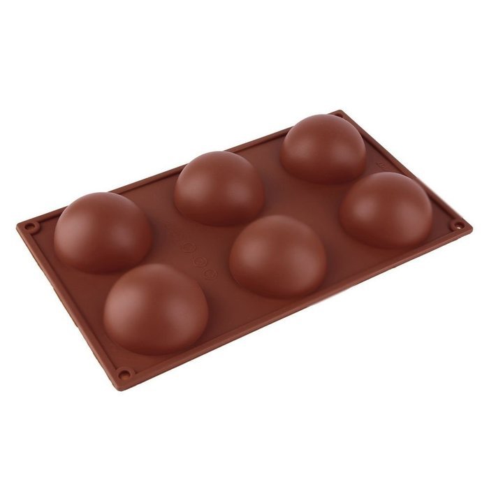Lariy 2.5" Dia Half Ball Sphere Dessert Cake Muffin Pastry Jello Silicone Mold N5
