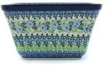 Polish Pottery Square Baker 9-inch Lime Bouquet UNIKAT N3