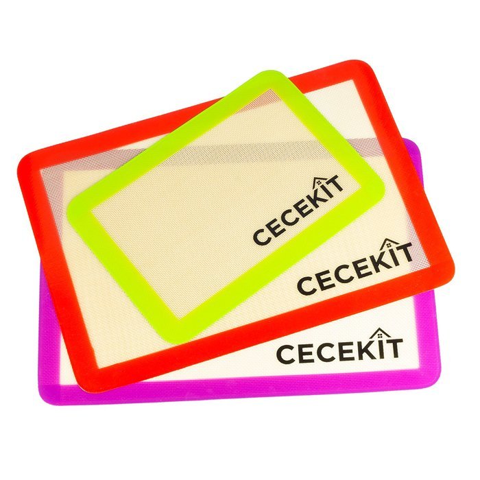 TRR Pack, Professional Grade Non Stick Silicone Baking Mat Set (3) - 2 Half Sheets & 1 Quarter Sheet