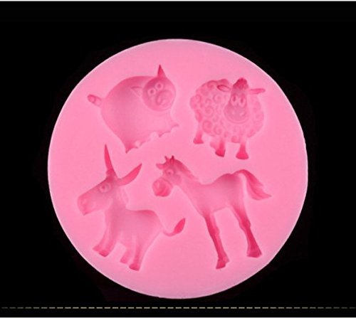 Astra shop Horse Pig Sheep Donkey Shape Fondant Silicone Sugar Craft Mold / Gum Paste Molds / Different Animals... N2