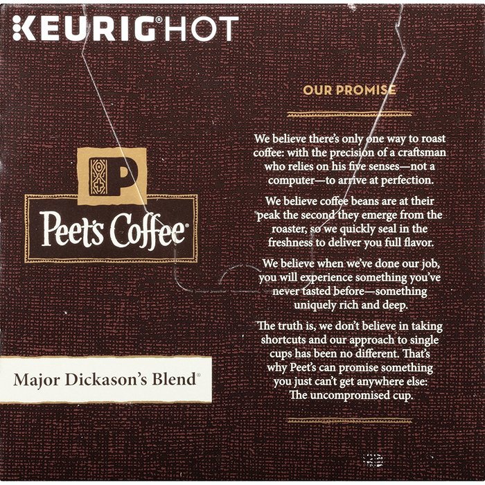 Peets Coffee & Tea Single Cup Coffee Dark Roast, Major Dickason's Blend K-cup, 16 Count N2