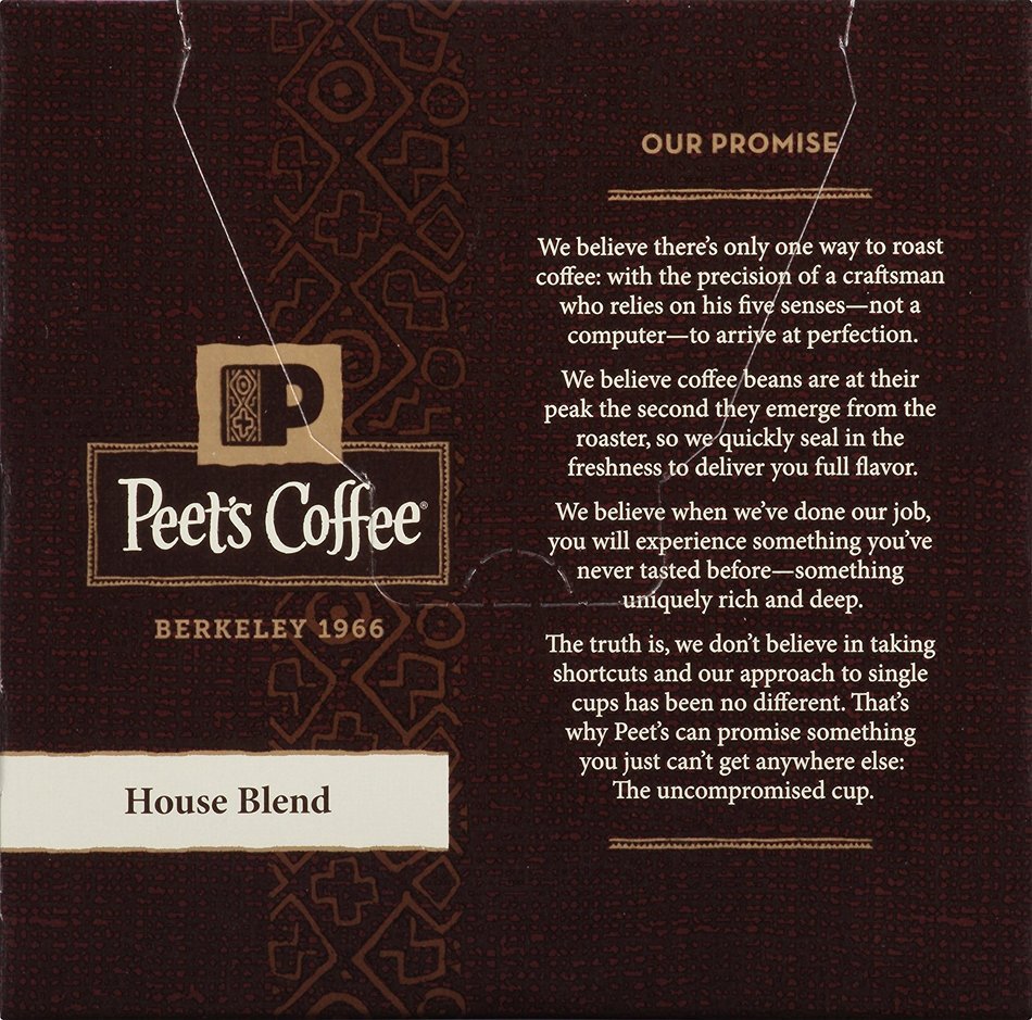 Peets Coffee & Tea Single Cup Coffee Dark Roast, Major Dickason's Blend K-cup, 16 Count N8