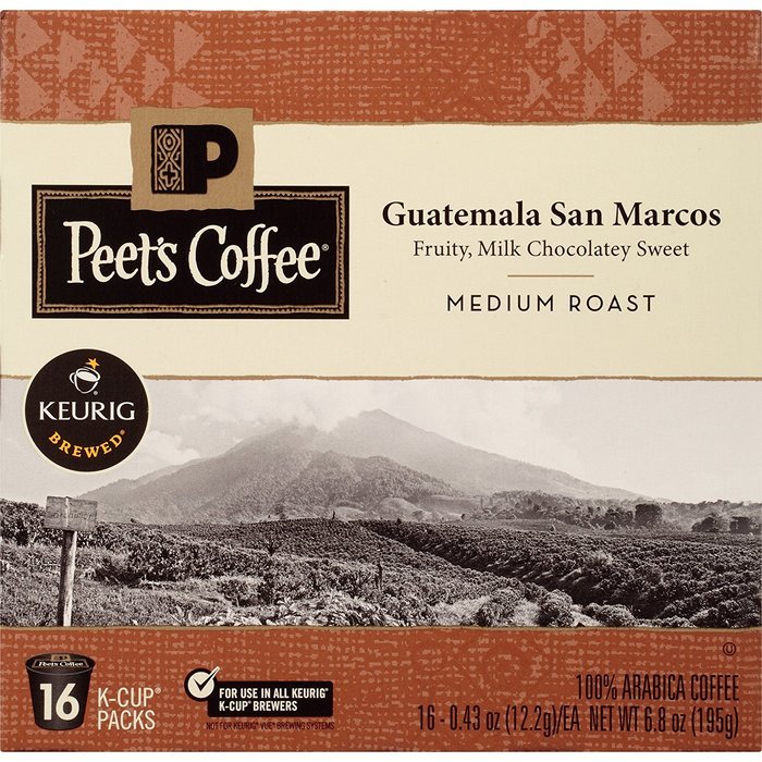 Peets Coffee & Tea Single Cup Coffee Dark Roast, Major Dickason's Blend K-cup, 16 Count N25