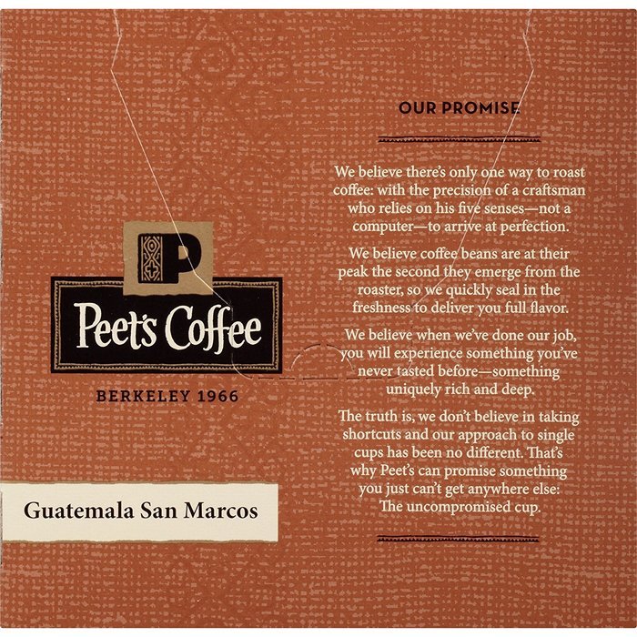 Peets Coffee & Tea Single Cup Coffee Dark Roast, Major Dickason's Blend K-cup, 16 Count N26