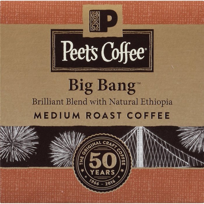 Peets Coffee & Tea Single Cup Coffee Dark Roast, Major Dickason's Blend K-cup, 16 Count N50