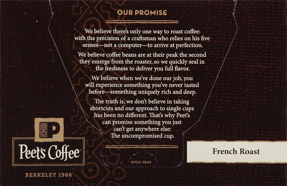 Peets Coffee & Tea Single Cup Coffee Dark Roast, Major Dickason's Blend K-cup, 16 Count N58