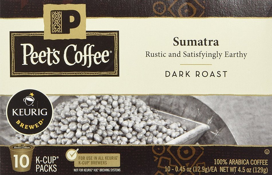 Peets Coffee & Tea Single Cup Coffee Dark Roast, Major Dickason's Blend K-cup, 16 Count N66