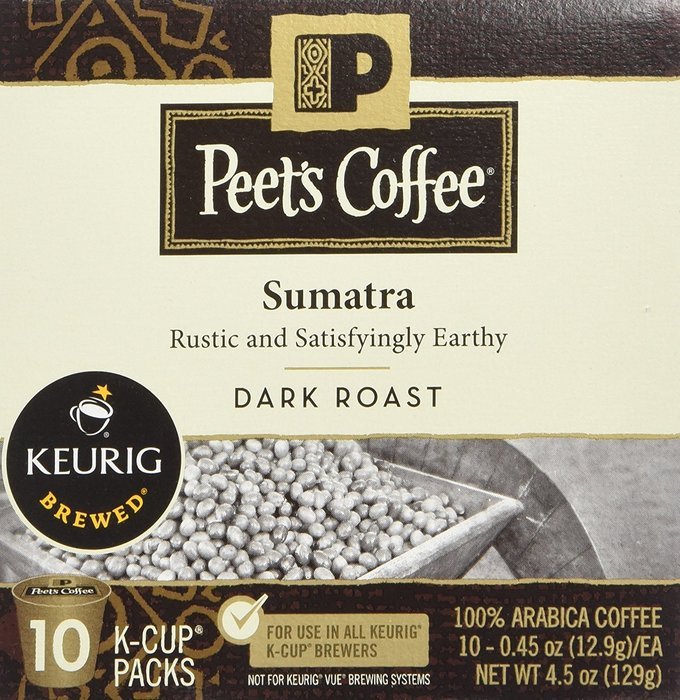 Peets Coffee & Tea Single Cup Coffee Dark Roast, Major Dickason's Blend K-cup, 16 Count N69
