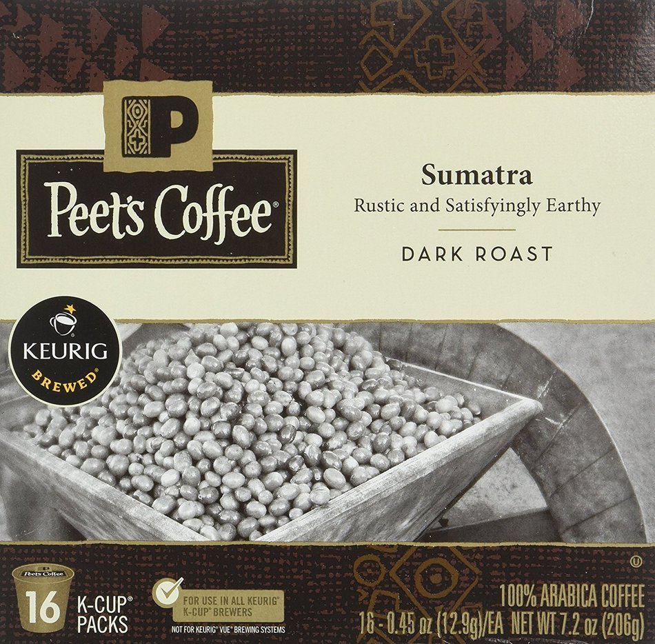 Peets Coffee & Tea Single Cup Coffee Dark Roast, Major Dickason's Blend K-cup, 16 Count N82