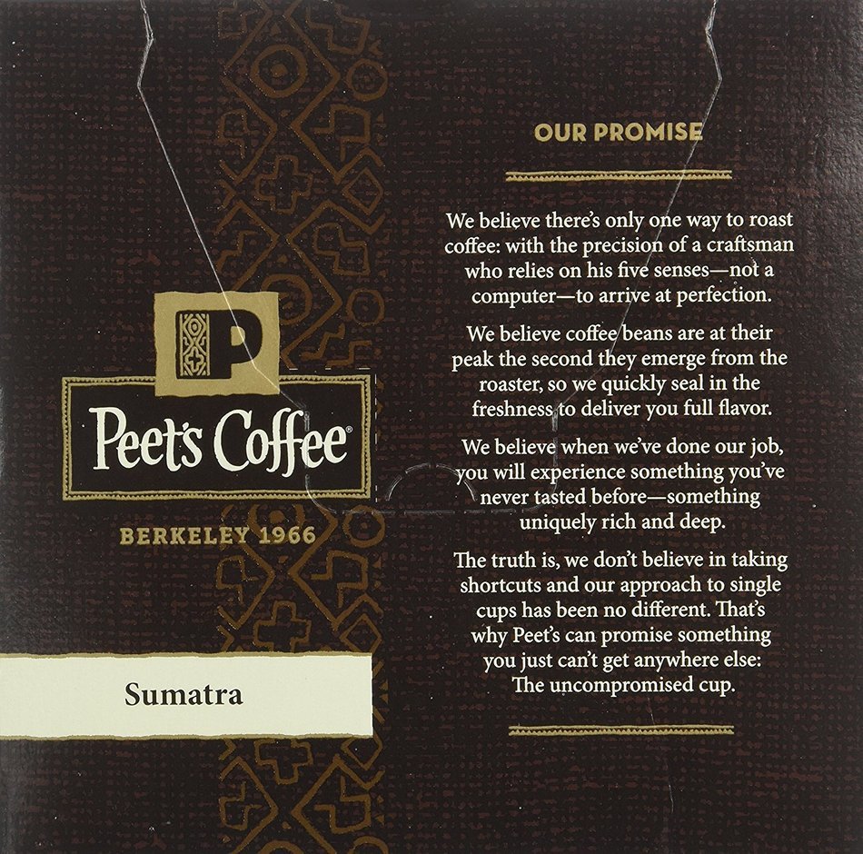 Peets Coffee & Tea Single Cup Coffee Dark Roast, Major Dickason's Blend K-cup, 16 Count N84