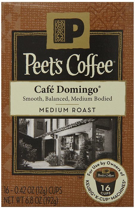 Peets Coffee & Tea Single Cup Coffee Dark Roast, Major Dickason's Blend K-cup, 16 Count N91