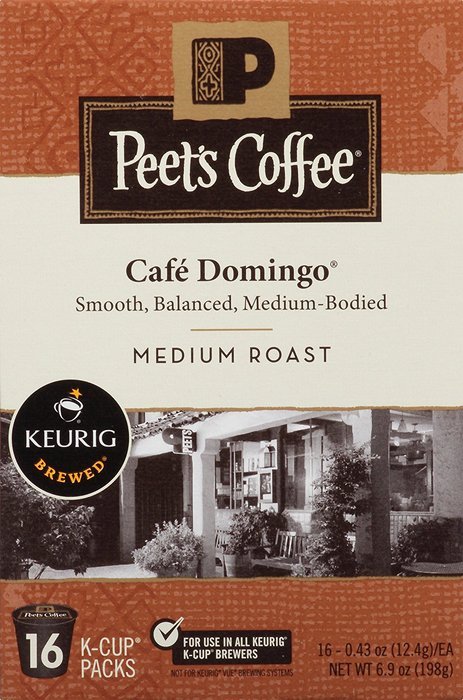 Peets Coffee & Tea Single Cup Coffee Dark Roast, Major Dickason's Blend K-cup, 16 Count N92