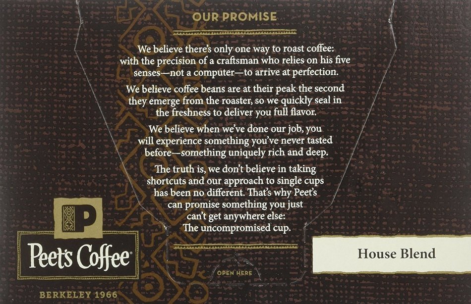 Peets Coffee & Tea Single Cup Coffee Dark Roast, Major Dickason's Blend K-cup, 16 Count N103