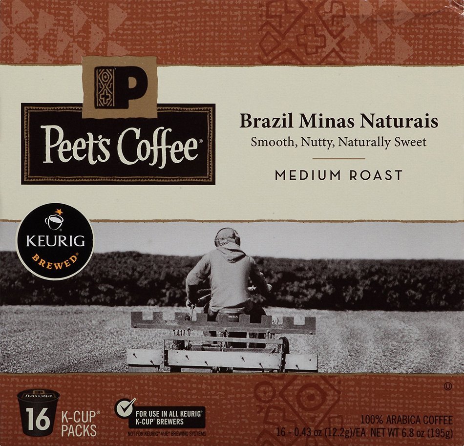 Peets Coffee & Tea Single Cup Coffee Dark Roast, Major Dickason's Blend K-cup, 16 Count N119