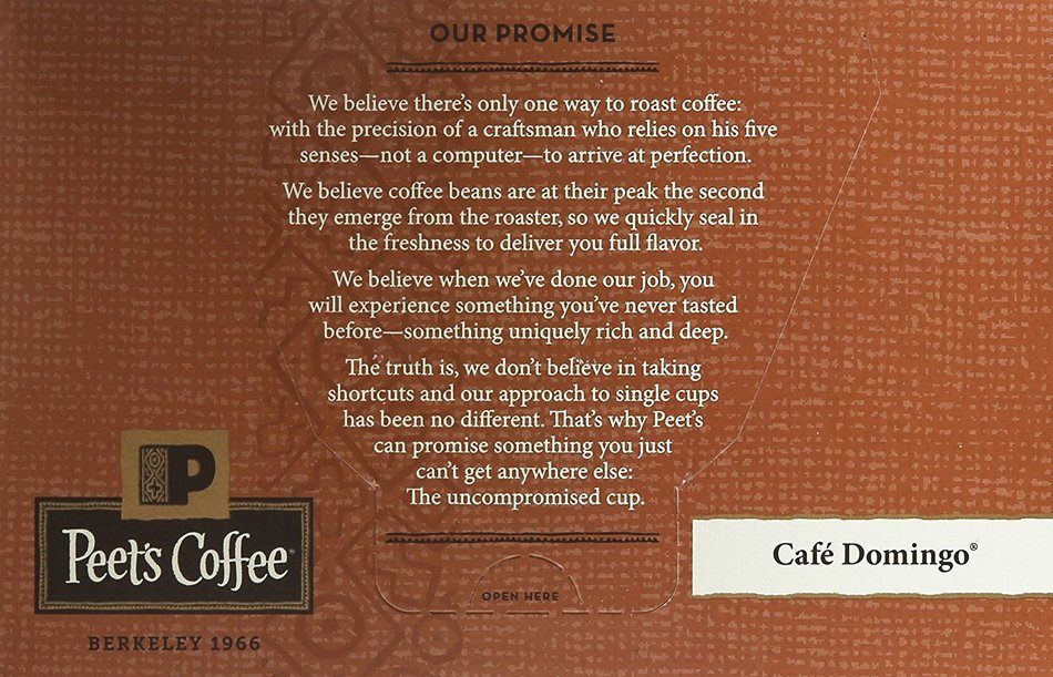 Peets Coffee & Tea Single Cup Coffee Dark Roast, Major Dickason's Blend K-cup, 16 Count N130