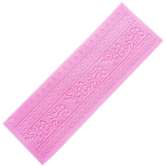 Large Sugarcraft Cake Decoration Crotchet Flower Lace Border Icing Silicone Mold, Sugar Dress Mould Lace Shaped...