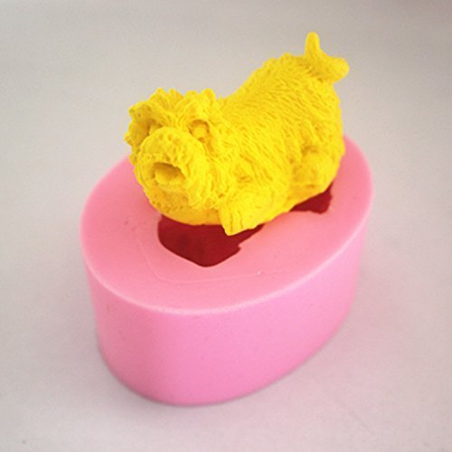 Longzang Small Dog Silicone Mold Sugar Craft DIY Gumpaste Cake Decorating Clay