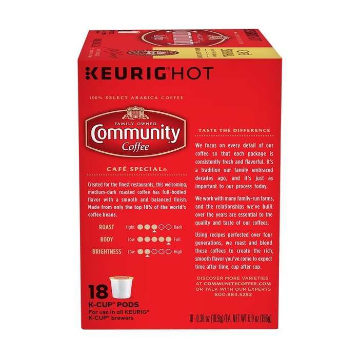 Community Coffee Caf&eacute; Special, K-Cup for Keurig Brewers, 18 Count N3