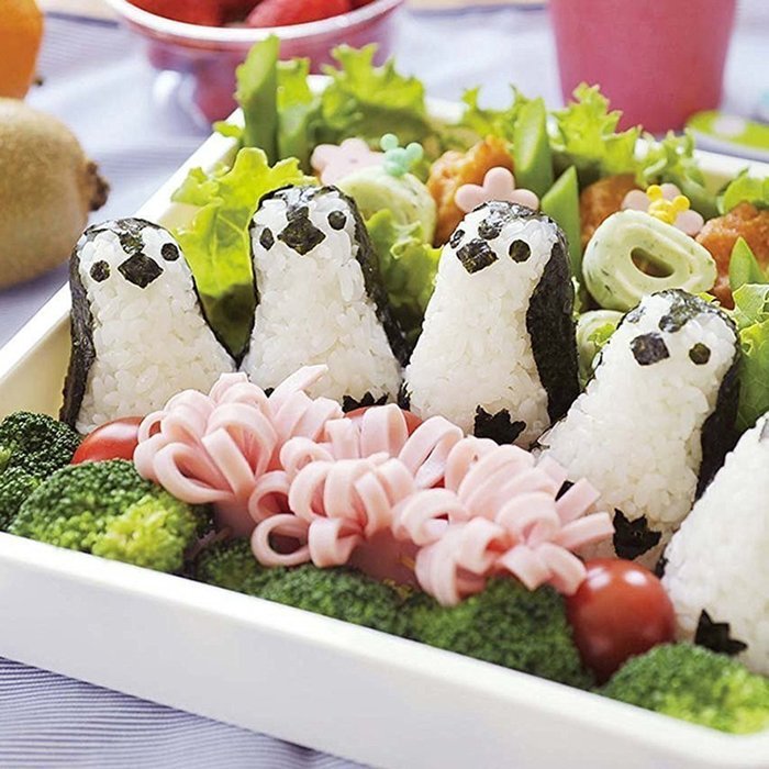 Beauty Clubs Penguin Shape DIY Kitchen Sushi Maker Mould Rice Ball Mould Bento Punch Combo N3