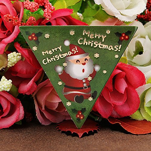Color:Red) 50Pcs Christmas Cake Decoration Cupcake Cake Insert Card