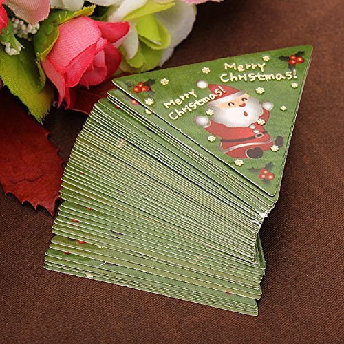 Color:Red) 50Pcs Christmas Cake Decoration Cupcake Cake Insert Card N5