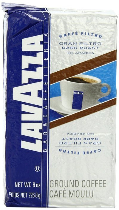 Lavazza Gran Filtro Dark Roast - Ground Coffee, 8-Ounce Bags (Pack of 5)