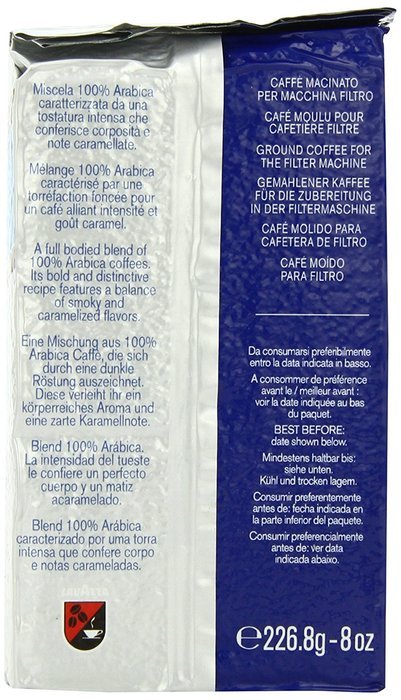 Lavazza Gran Filtro Dark Roast - Ground Coffee, 8-Ounce Bags (Pack of 5) N2