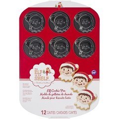 Elf on the Shelf Cookie Pan Bundle- Elf on the Shelf Giant Cookie Pan and 12 Cavity Pan- And Special Letter From... N3